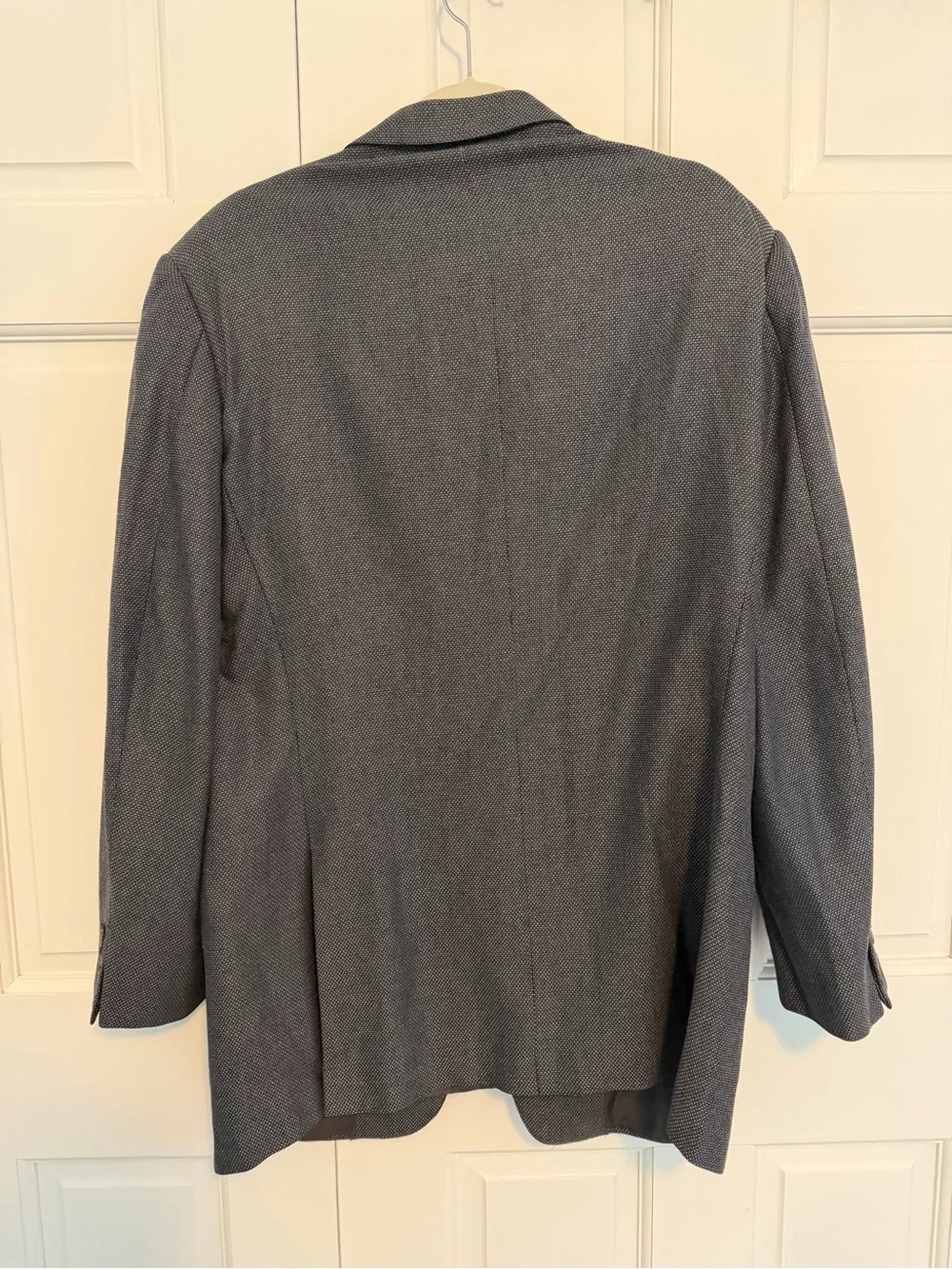 Ermenegildo‎ Zegna Silk Wool Sport Coat Blazer Gray Blue Textured 44R 46R Italy